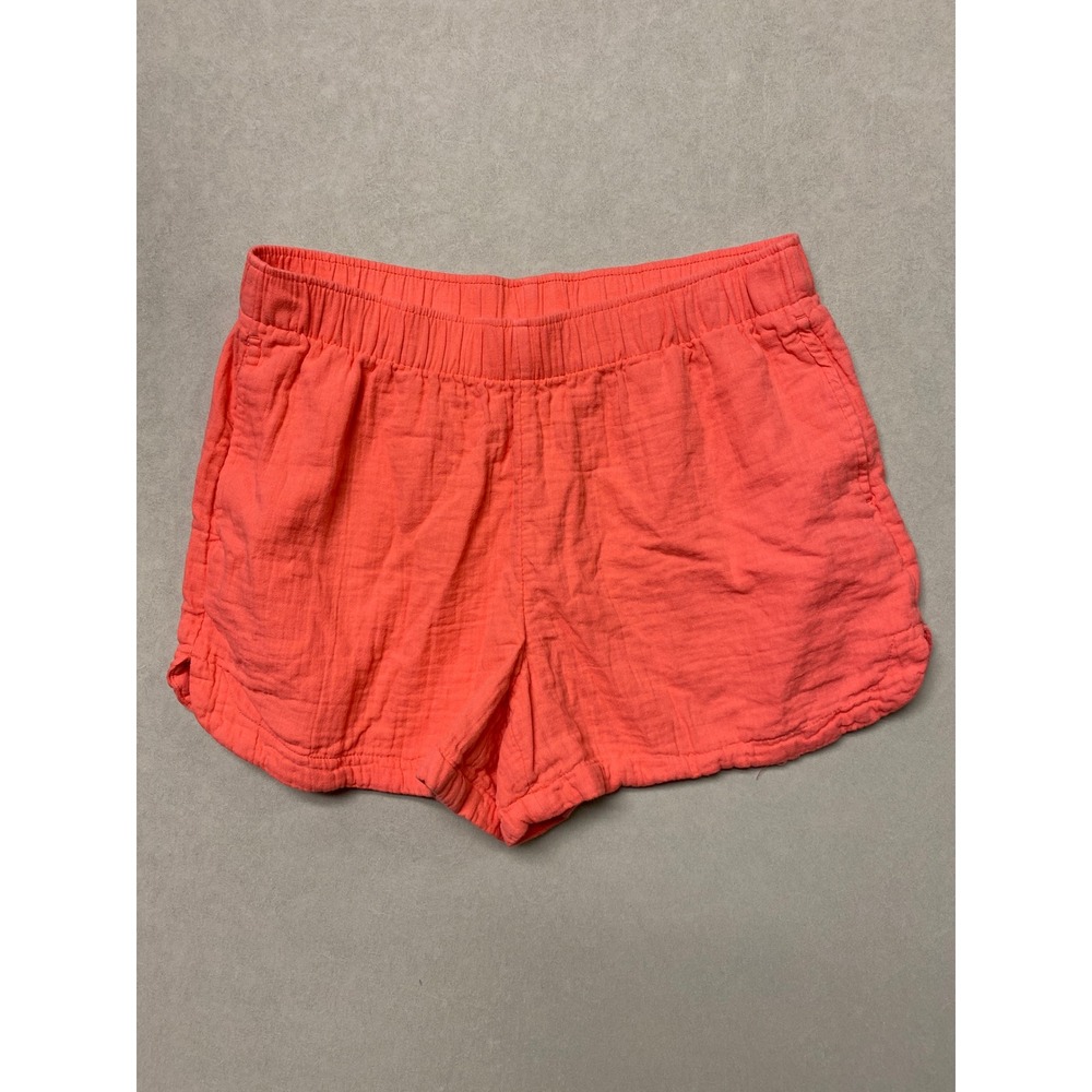 Old Navy Womens Large Coral Orange Cotton Gauze Comfort Waistband Shorts